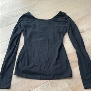 Garage Classic Black Long Sleeve Top with Lace Back